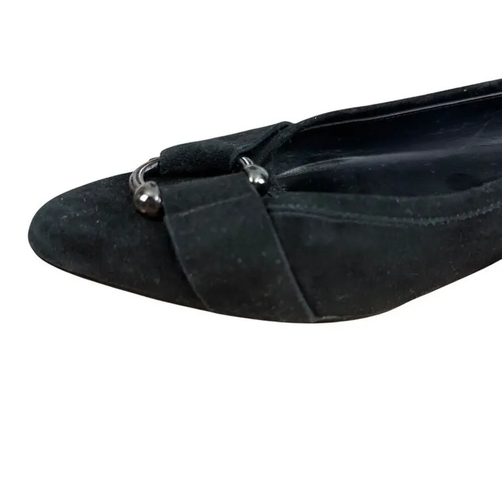 Vaneli Van Eli Kemen Women Black Suede Leather Slip On Flats Shoes Point Toe 9W